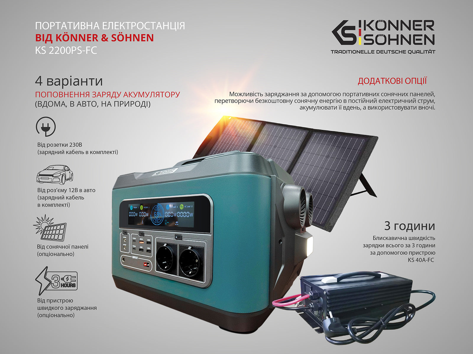 Портативна (переносна) електростанція KS 2200PS-FC