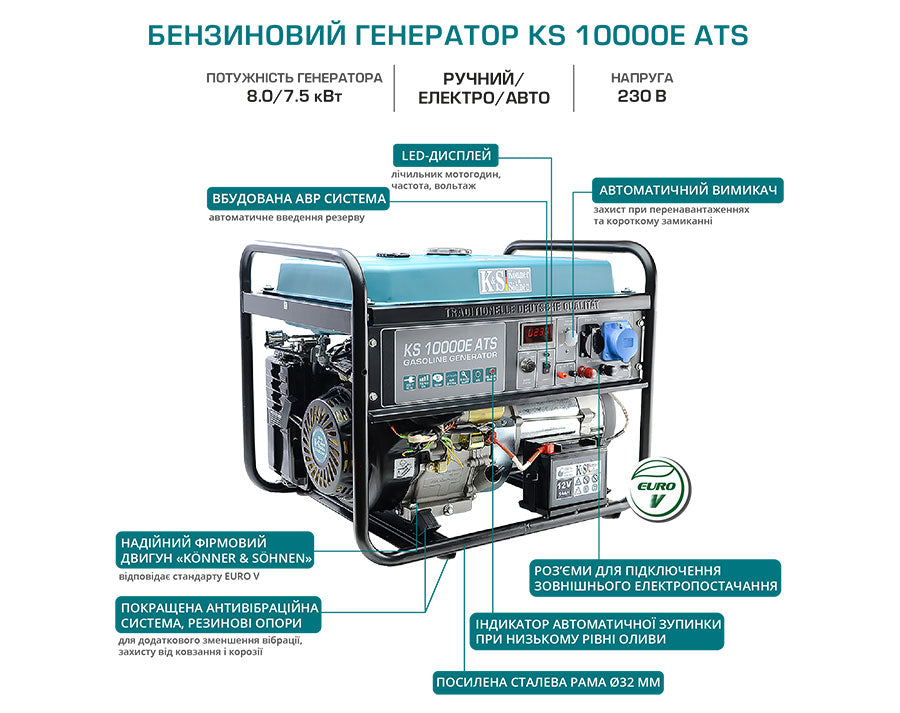 Бензиновий генератор KS 10000E ATS