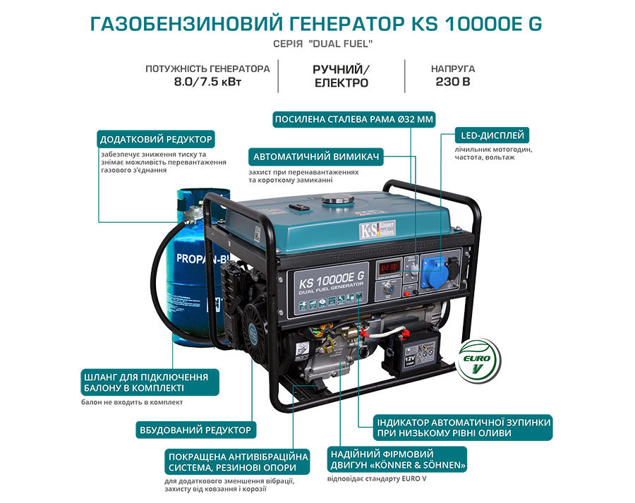 Газобензиновий генератор KS 10000E G